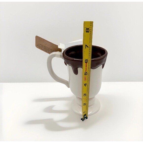 Rae Dunn Christmas Hot Cocoa Pedestal Mug Artisan Collection Magenta Coffee Cup - Picture 3 of 3